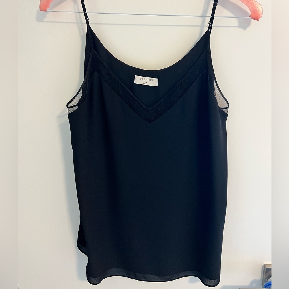 Babaton Cami in Black with mesh detail